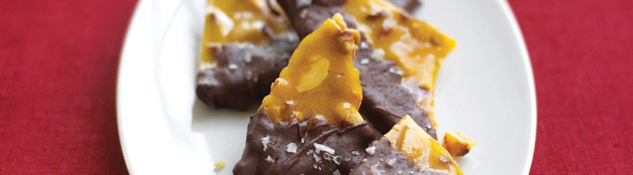 Chocolate-Dipped Nut Brittle with Sea Salt