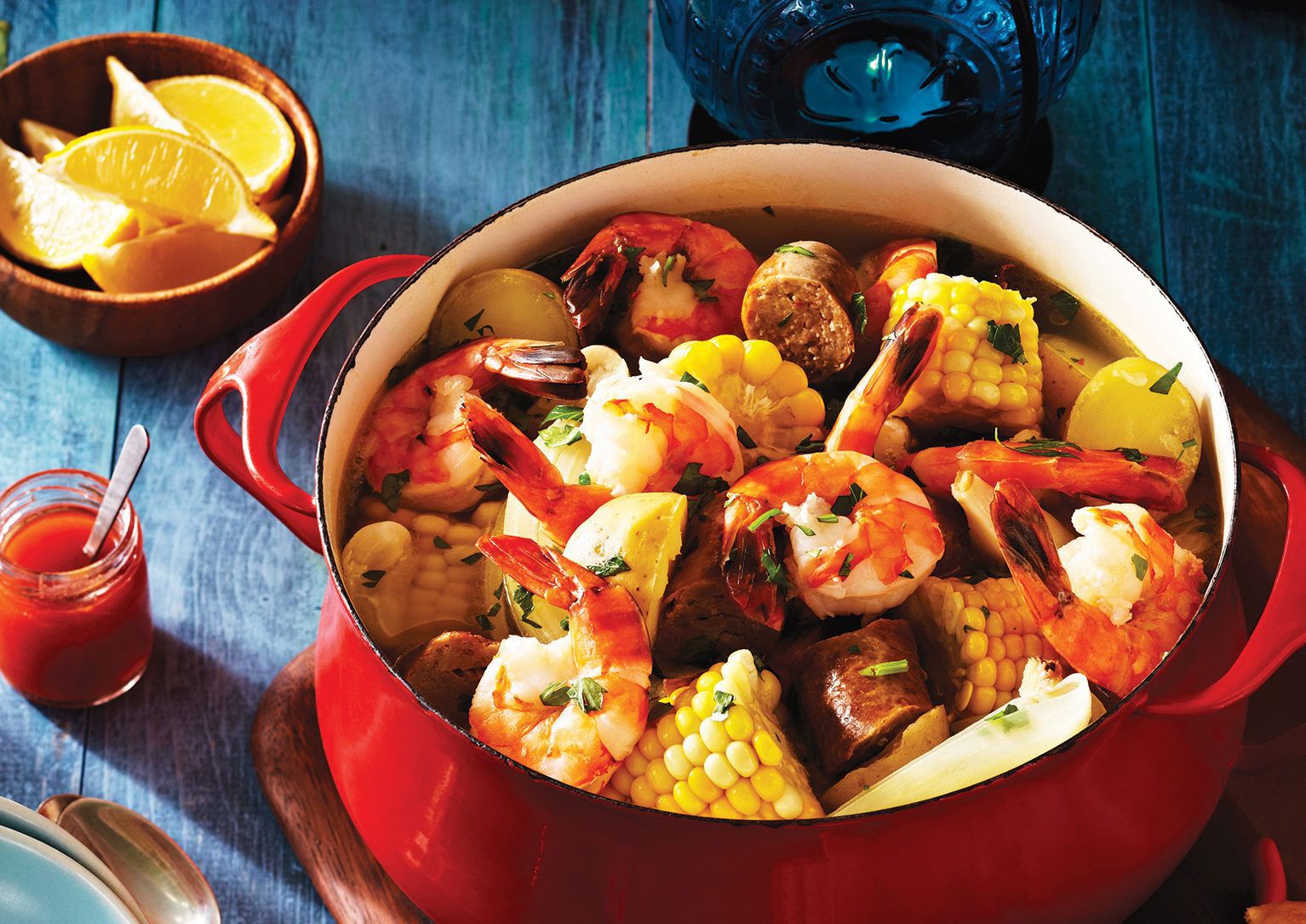 shrimp boil sausage potatoes corn