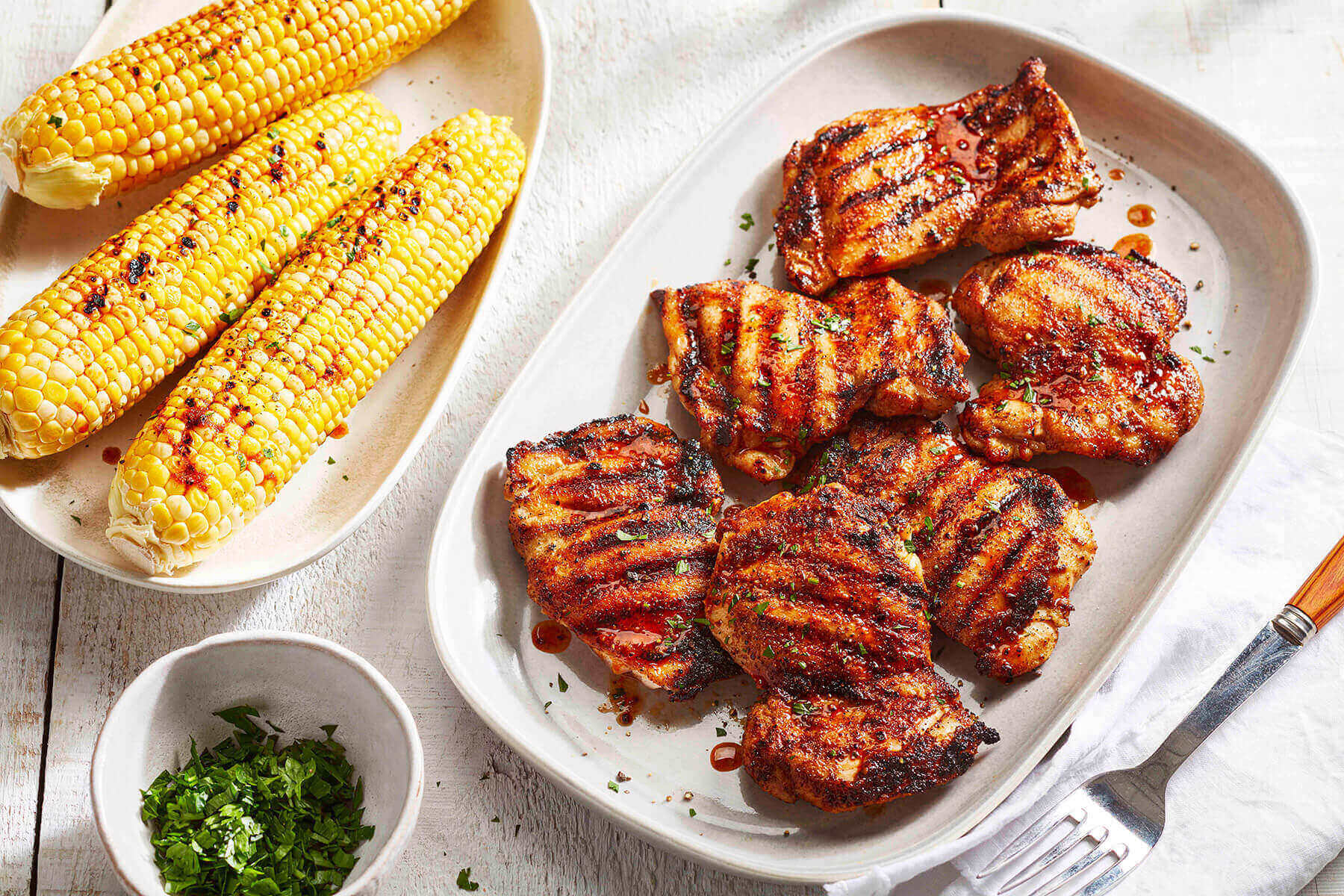 Paprika Grilled Chicken Thighs & Corn West IGA