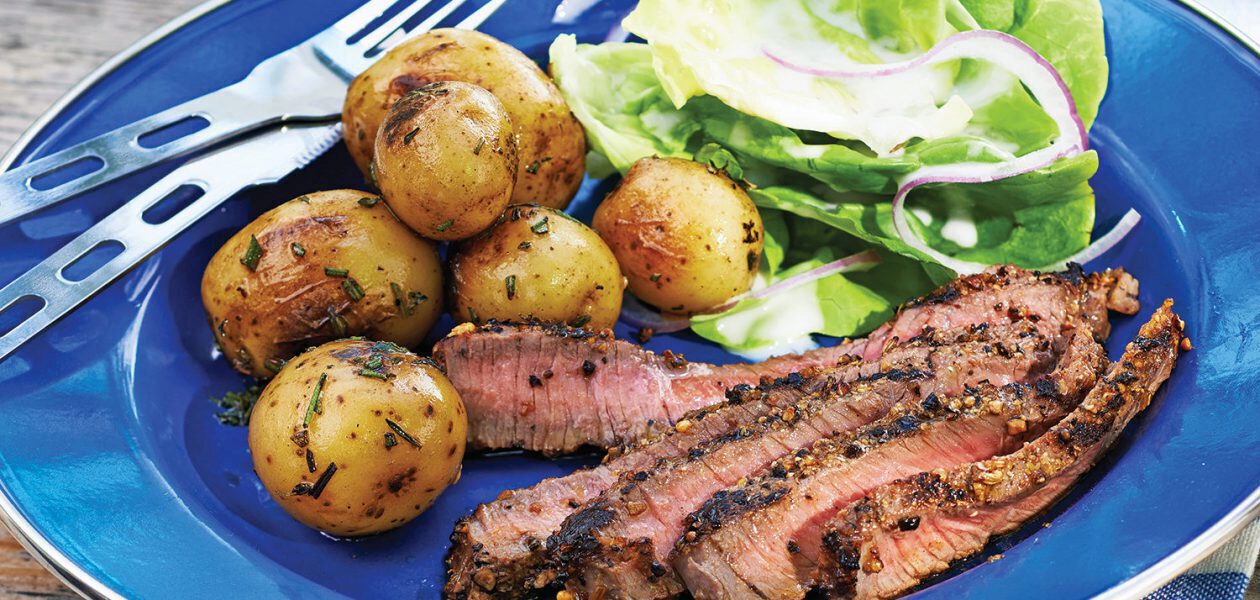 Spice-Crusted Steak with Herb & Garlic Potatoes – West IGA