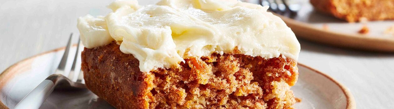 Carrot cake with maple cream cheese icing