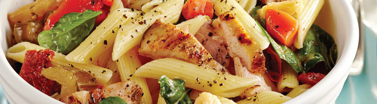Grilled Chicken with Antipasto Pasta Salad