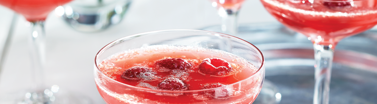 Grapefruit-Raspberry Mimosa Mocktail