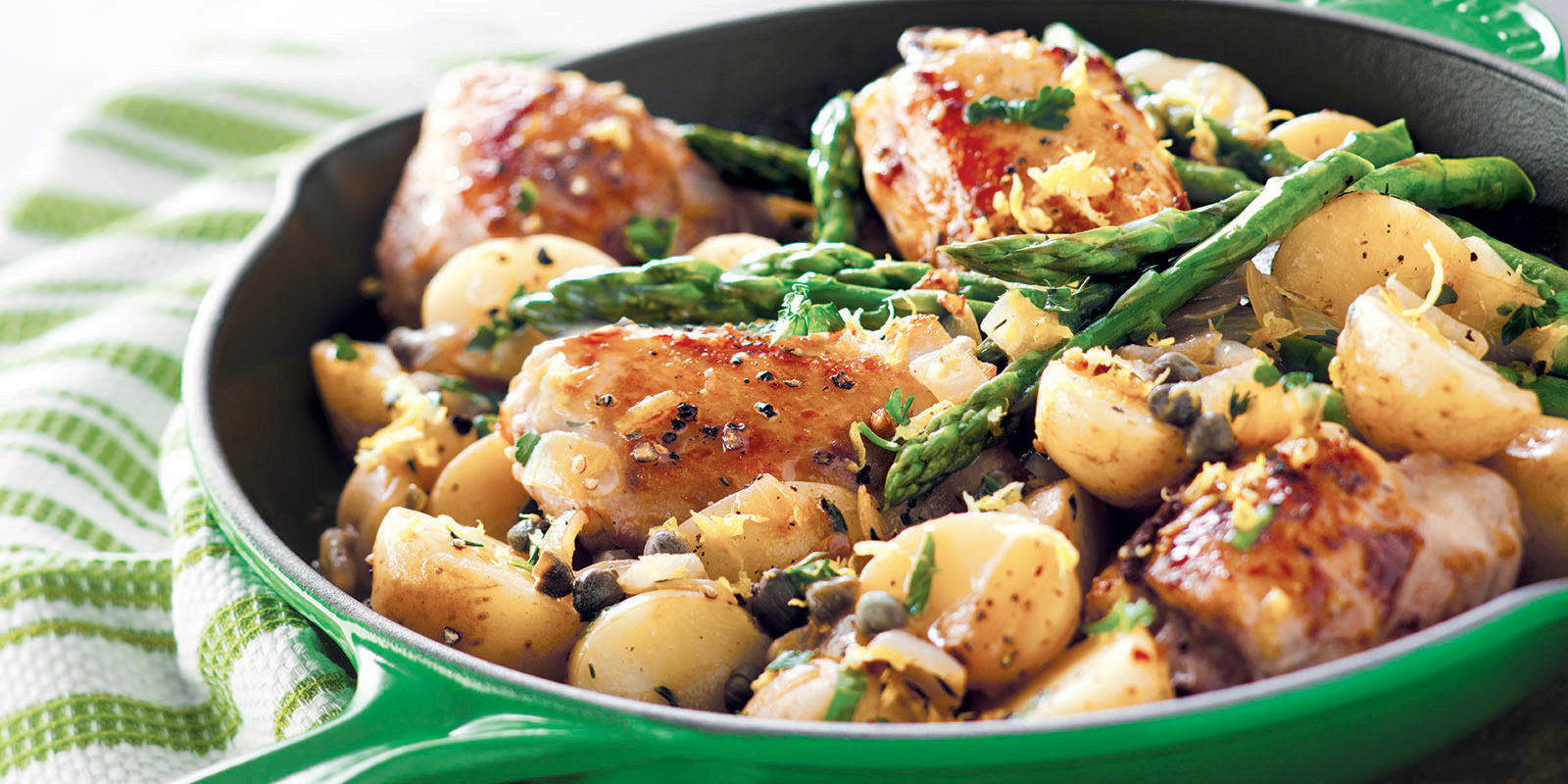 Lemon-Caper Chicken, Potato & Asparagus Skillet – West IGA