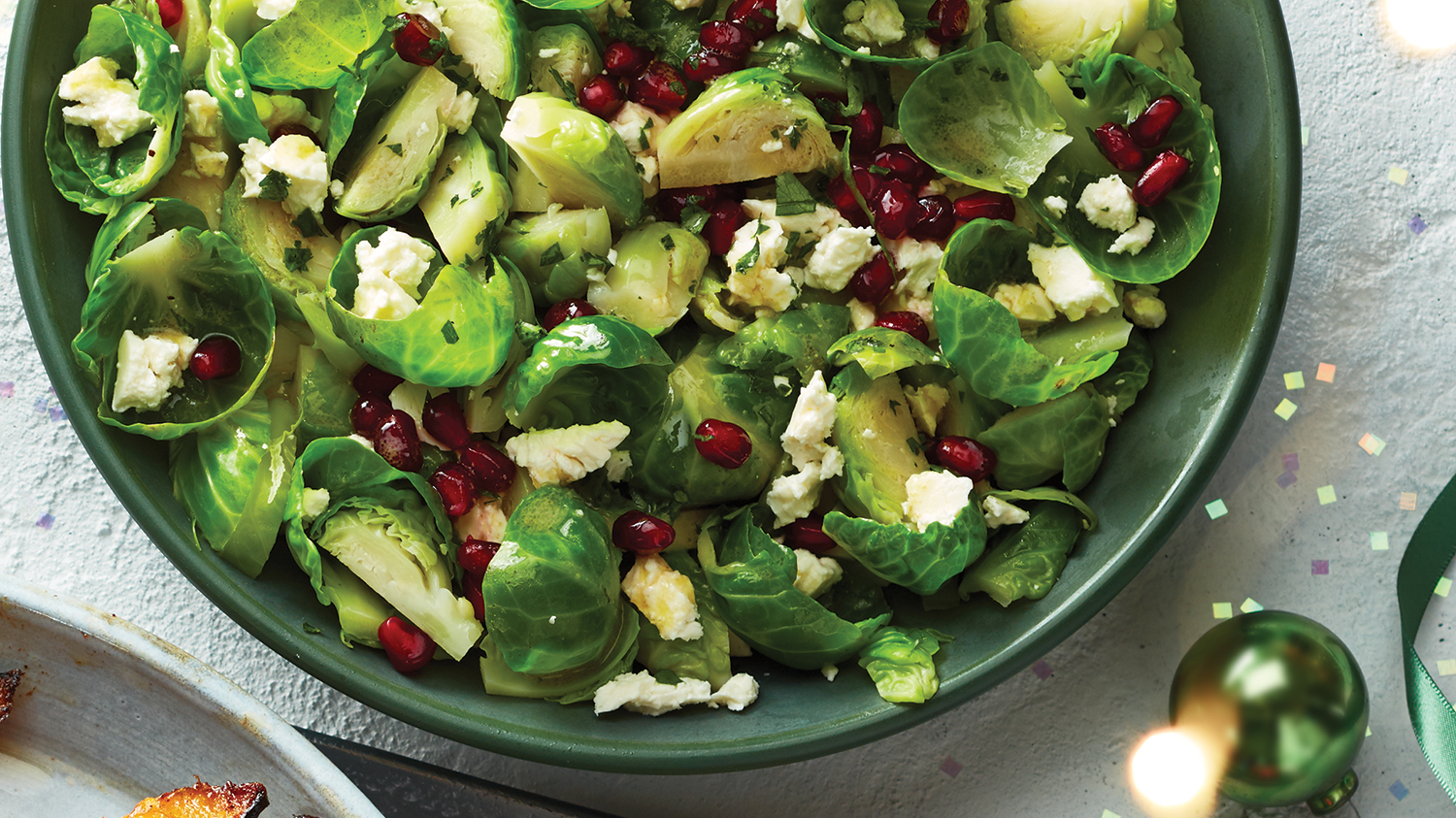Warm Brussels Sprout Salad with Pomegranate Seeds – West IGA