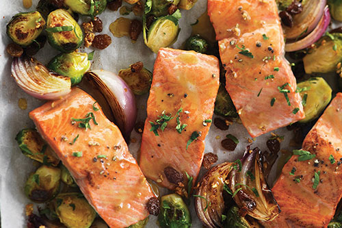 Roasted Maple Salmon & Brussels Sprouts